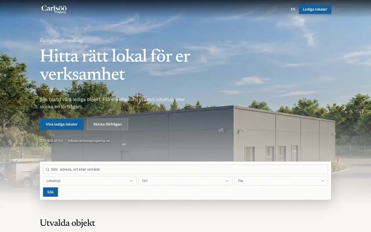 The Carlsöö Property website
